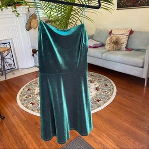 Dark Green Velvet Urban Outfitters Dress